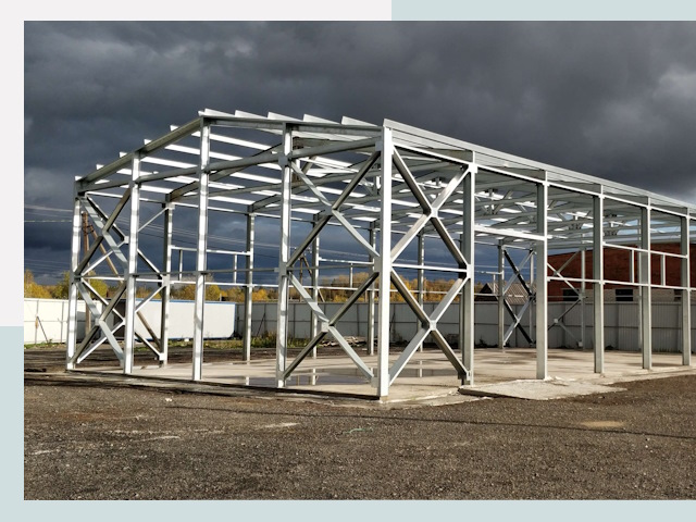 Двускатные ангары в Михайловка от 610 руб. за квадрат